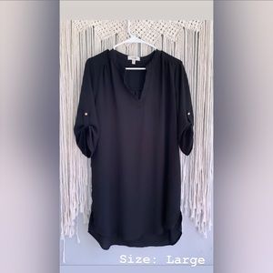 Black, polyester dress.